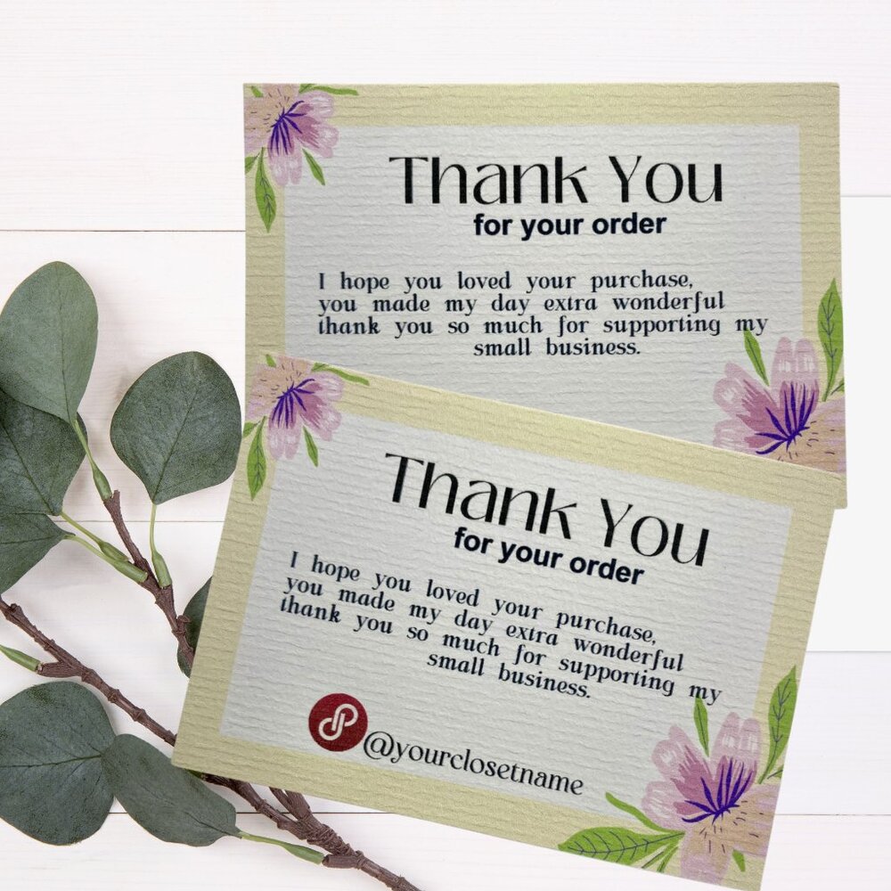 Set of 100 Small Business Thank You Note, Customize with Your Business Name